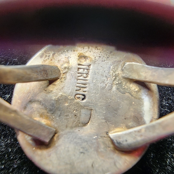 Vintage Navajo Turquoise Sterling Silver Ring, Size 5 1/4, Signed - Picture 11 of 11